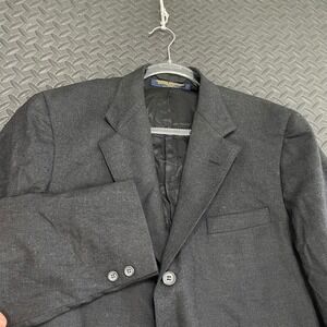 VTG Brooks Brothers Brook Stretch 346 Dark Gray 3 Button‎ Wool Blazer Jacket 42L